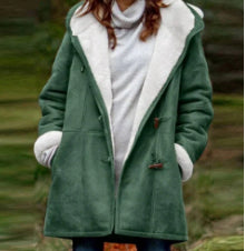 Manteau Femme Mi-Long Chaud avec Capuche