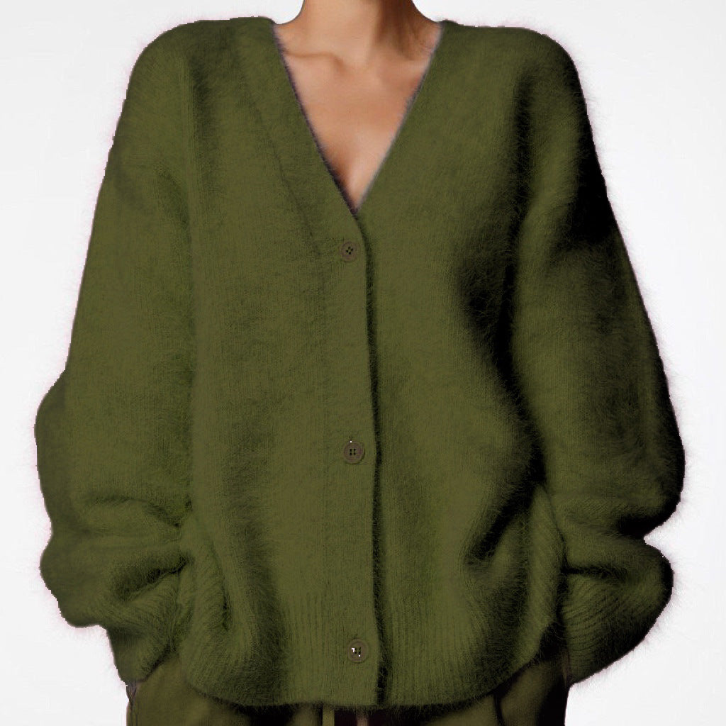 Cardigan doux à col V pour femme