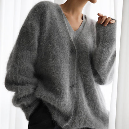 Cardigan doux à col V pour femme