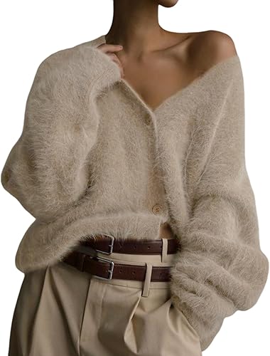 Cardigan doux à col V pour femme