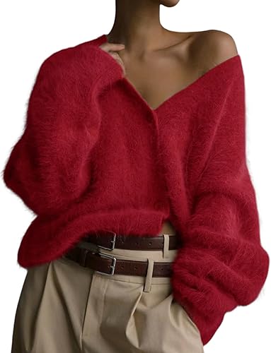 Cardigan doux à col V pour femme