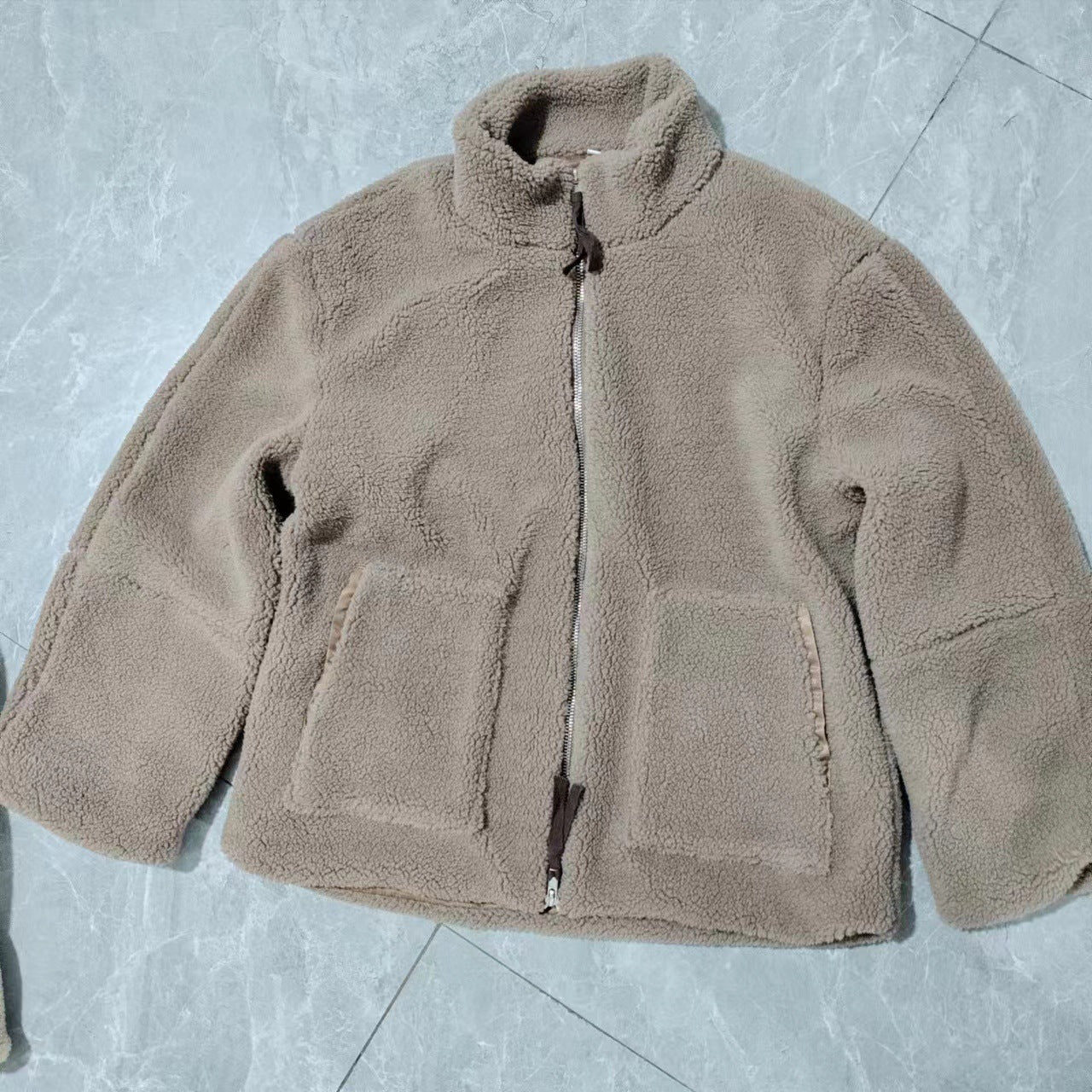 Veste zippée effet moutonné