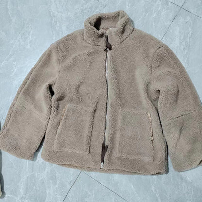 Veste zippée effet moutonné