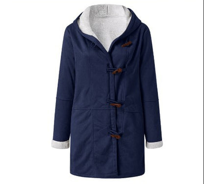 Manteau Femme Mi-Long Chaud avec Capuche